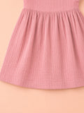 Organic Cotton Girls Flutter Sleeve A-Line Dress - Dusty Rose