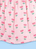 BambooTEC™ Bamboo Muslin Baby Frock – Pink Flower Print, Soft & Breathable Dress