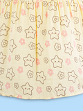 BambooTEC™ Bamboo Muslin Baby Frock – Star & Flower Print, Soft & Breathable Dress