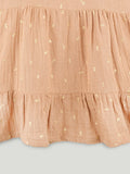 Girls Organic Cotton Beige Floral Print Dress & Bloomers Set with Headband
