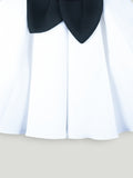 Girls White Partywear Frock – 3D Rose Flower & Leaf Design Dress
