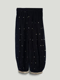 Girls Black Ethnic Crop Top & Dhoti Pants Set – Gold Embroidered Festive Wear