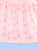 BambooTEC™ Bamboo Muslin Baby Girls Frock – Pink Floral & Smiley Print