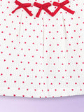 Girls Cotton White Heart Print Top