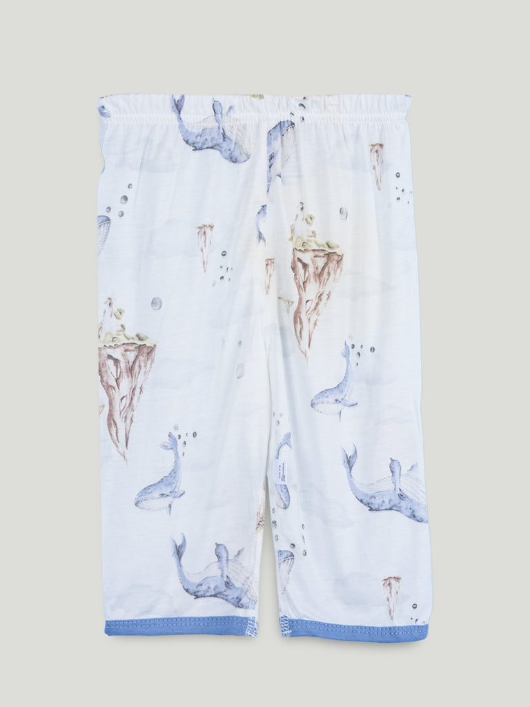BambooTEC™ Unisex Bamboo Fabric Blue Whale Print T-Shirt & Pyjama Set