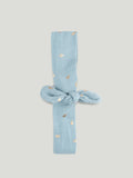 Girls Organic Cotton Sky Blue Floral Print Dress & Bloomers Set with Headband