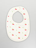 Organic Cotton Baby Bib – Soft Breathable Cherry Print, Feeding & Drool Bib