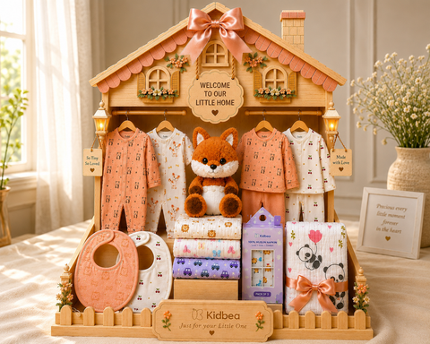 Premium Customizable Baby Gift Hamper – Rompers, Co-ord Sets, Jhablas, Bamboo Blankets & More