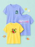 Bamboo Fabric Unisex Half Sleeve T-Shirt Pack of 3 – Explore, Go Fast & Sea Play Graphic Print Combo