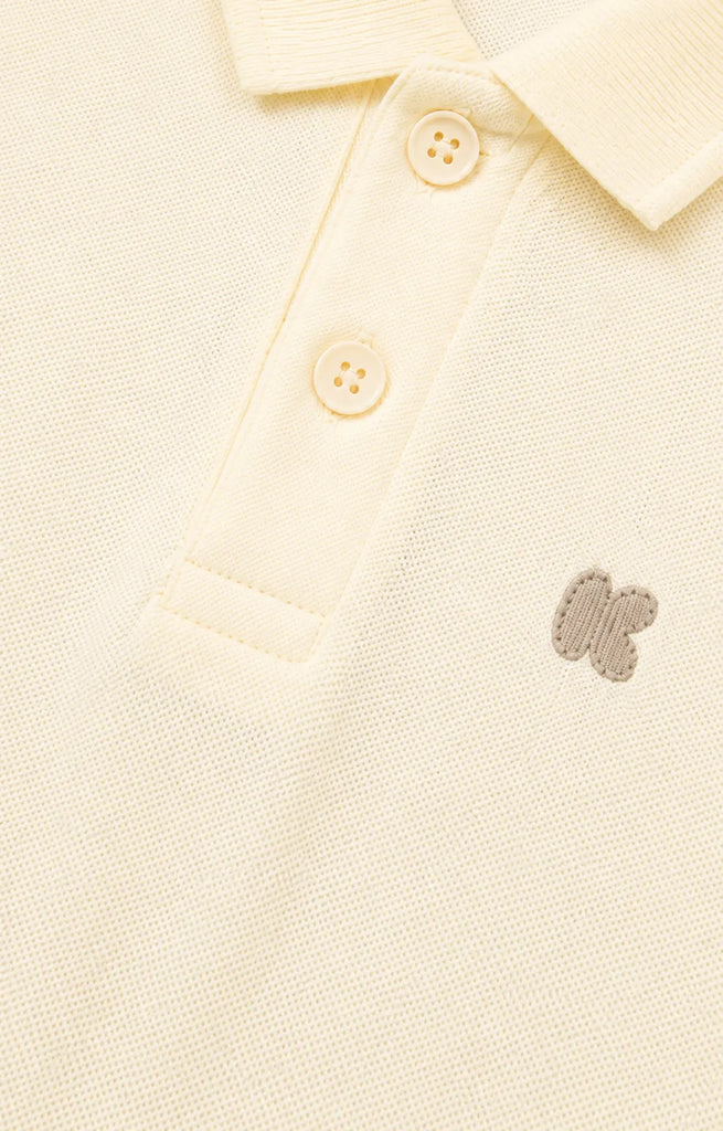 Boys Bamboo Fabric Cream Polo T-Shirt