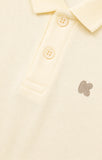 Boys Bamboo Fabric Cream Polo T-Shirt