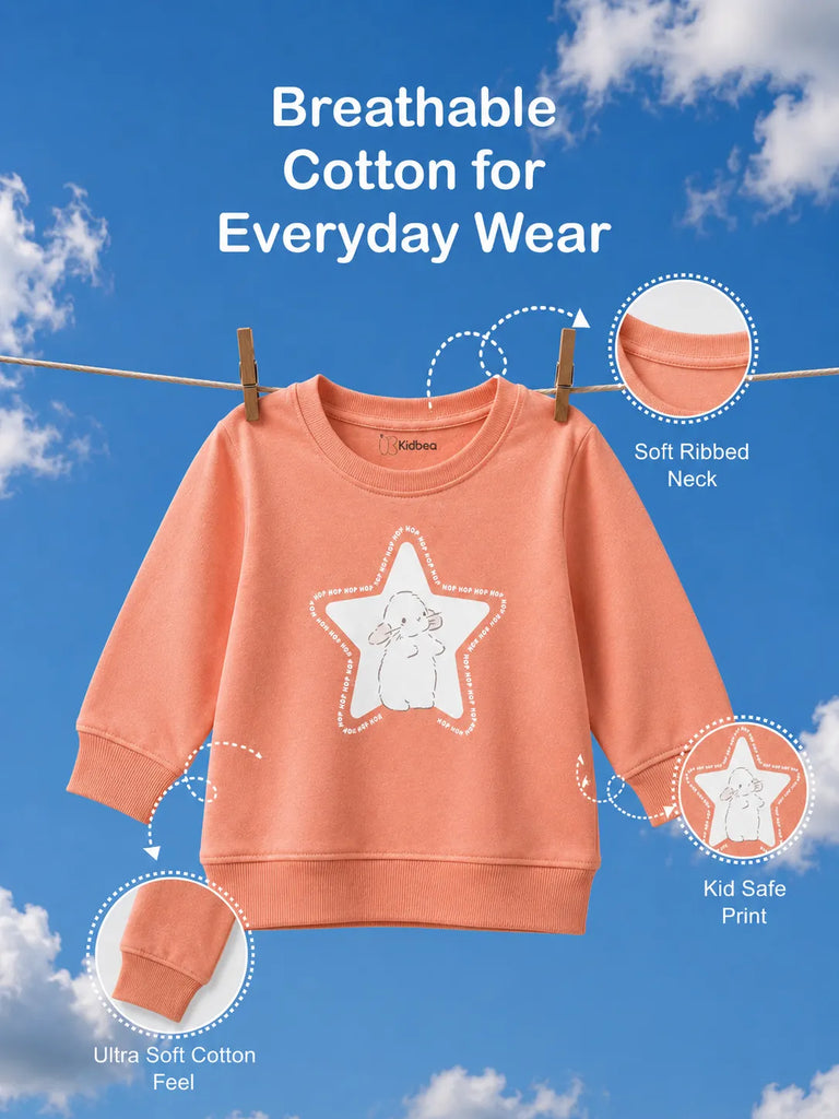 Unisex Rust Sweatshirt – Star Print Full-Sleeve Sweatshirt