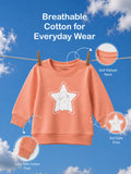 Unisex Rust Sweatshirt – Star Print Full-Sleeve Sweatshirt