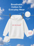 Unisex White Hoodie – Cute Dog Print Full-Sleeve Hooded Sweatshirt