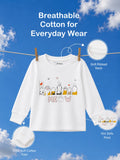 Unisex White Sweatshirt – Meow Cat Print Full-Sleeve Sweatshirt