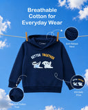 Unisex Navy Blue Hoodie – Better Together Dog Print Full-Sleeve Hoodie