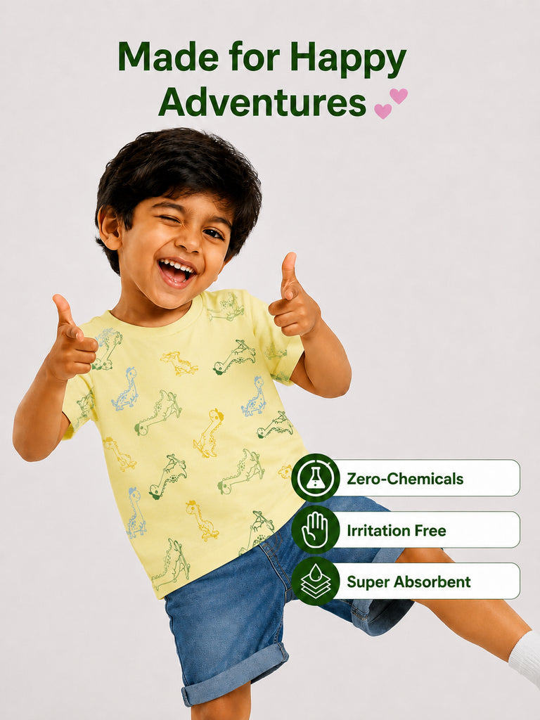 Organic Cotton Dino Adventure T-Shirt Combo for Boys (Pack of 2)