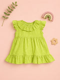 Light  Organic cotton  Charming Olive Green Girls Frock | Olive Green