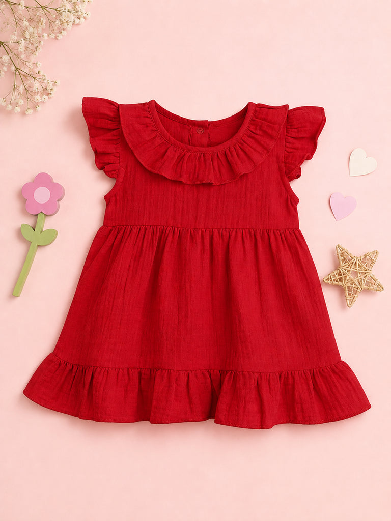 Light Organic Cotton Trendy Maroon Frock | Elegant & Comfortable