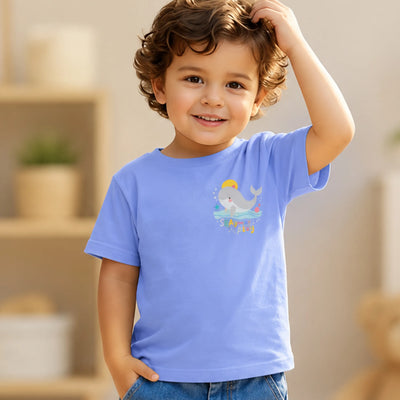 Bamboo Fabric Unisex Kids T-Shirt – Sea Play Whale Print Soft Breathable Tee