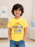 Bamboo Fabric Unisex Kids T-Shirt – Cat Mood Print Soft Breathable Tee