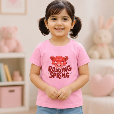 Bamboo Fabric Unisex Kids T-Shirt – Roaring Spring Print Soft Breathable Tee