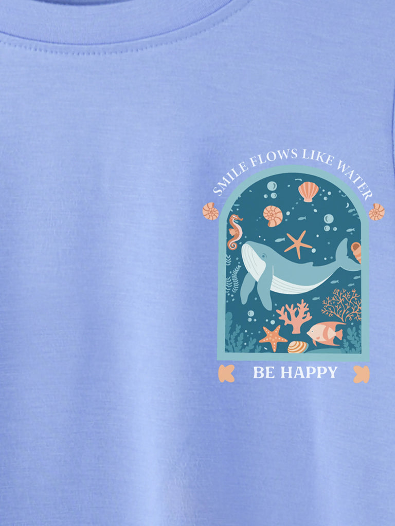 Bamboo Fabric Unisex Kids T-Shirt – Whale Print Soft Breathable Tee