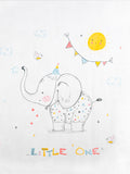 Bamboo Fabric Little One Elephant Print Baby Blanket | Ultra Soft Swaddle Blanket | 110 × 110 cm