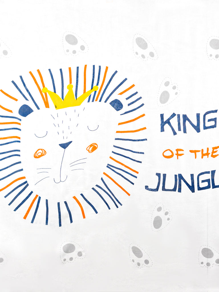 Bamboo Fabric King of the Jungle Print Baby Blanket | Ultra Soft Swaddle Blanket | 110 × 110 cm