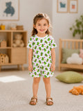Organic Cotton Unisex Kids Co-ord Set – Soft Breathable Dinosaur Print T-Shirt & Shorts Set