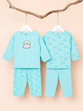 Organic Cotton Baby T-Shirt & Pyjama Set Pack of 2 – Turtle & Blue Dog Print Full Sleeve