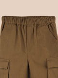 Unisex Cotton Kids Cargo Jogger Pants – Light Brown Comfortable Bottomwear