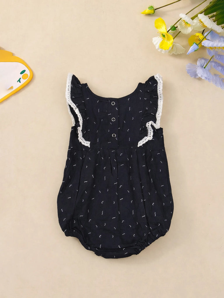 Baby Girl Frill Sleeve Organic Cotton Onesie
