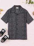 Boy Geometric Print Short Sleeve Shirt | 100% Organic Cotton