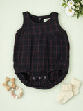 Baby Girl Checked Sleeveless Onesie | Soft & Breathable Cotton