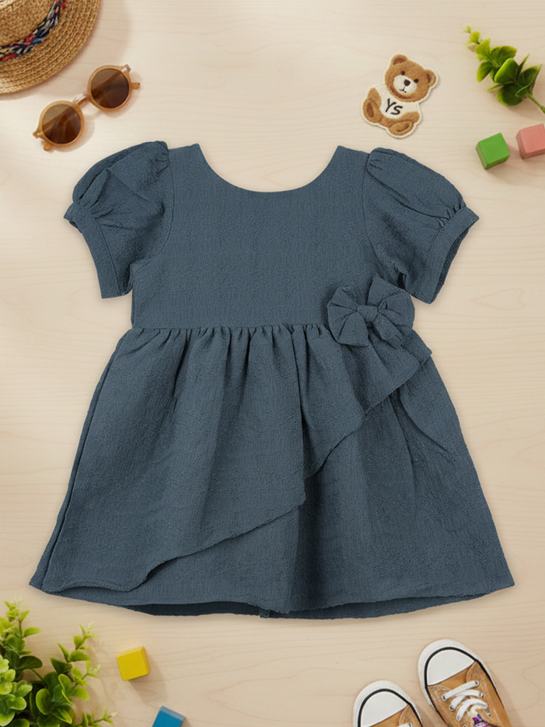 Baby Girls Organic Cotton Frock with Puffed Sleeves