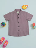 Baby Boy Half Sleeve Cotton Shirt with Mandarin Collar |  Organic Cotton
