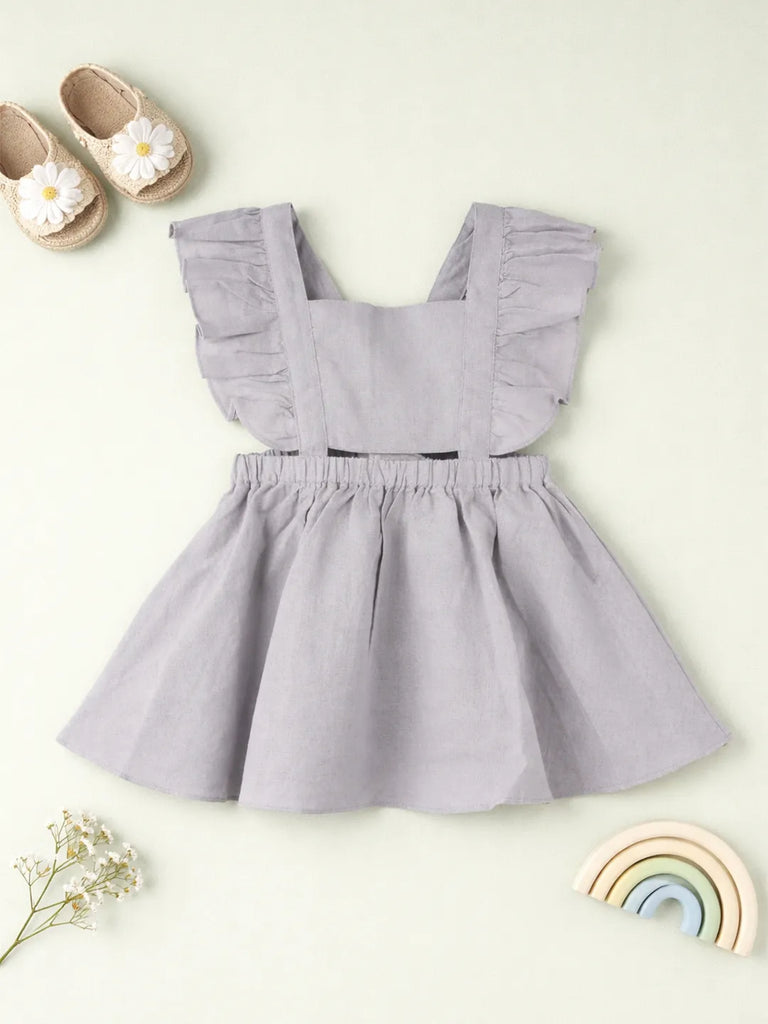 Baby Girl Ruffle Sleeve Detail Frock | 100% Organic Cotton