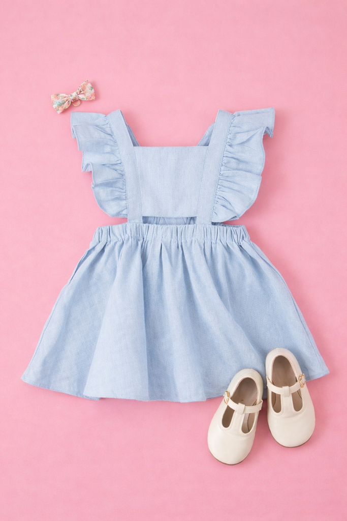 Baby Girl Frock with Bow Detail | 100% Organic cotton