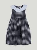 Girls Checked Frock with Collar Detail | 100% Organic cotton