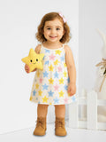 Premium Extra Soft Muslin Baby Girls Frock | Cute Star Print