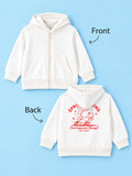BambooTEC™ Unisex Hoodie – White Bunny Spring Graphic Full-Sleeve Zip-Up Hoodie