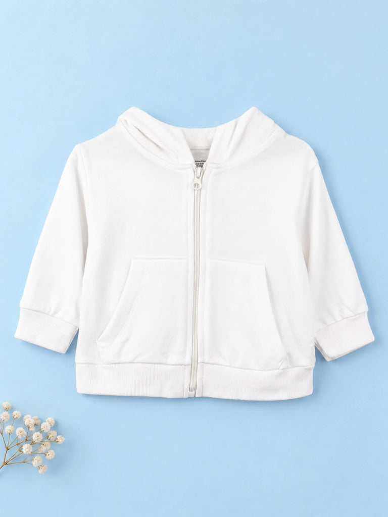 BambooTEC™ Unisex Hoodie – White Bunny Spring Graphic Full-Sleeve Zip-Up Hoodie