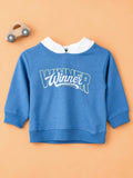 BambooTEC™ Bamboo Boys Hoodie – Blue Winner Print Full-Sleeve Hooded Sweatshirt