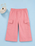 Girls Pink Cotton Cargo Pants – Comfortable & Stylish Everyday Bottomwear