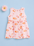 BambooTEC™ Bamboo Muslin Baby Frock – Puppy & Floral Print, Soft & Breathable Dress