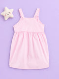 Girls Cotton Frock – Light Pink Sleeveless Flared Dress with Waist Tie