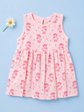 BambooTEC™ Bamboo Muslin Baby Frock – Pink Duck Print, Soft & Breathable Dress