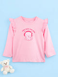 Girls Pink Full-Sleeve Top – Love Music Fur Real Print