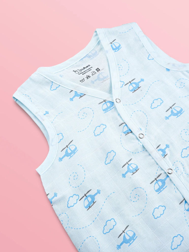 BambooTEC™ Bamboo Muslin Baby Jhabla – Helicopter Print